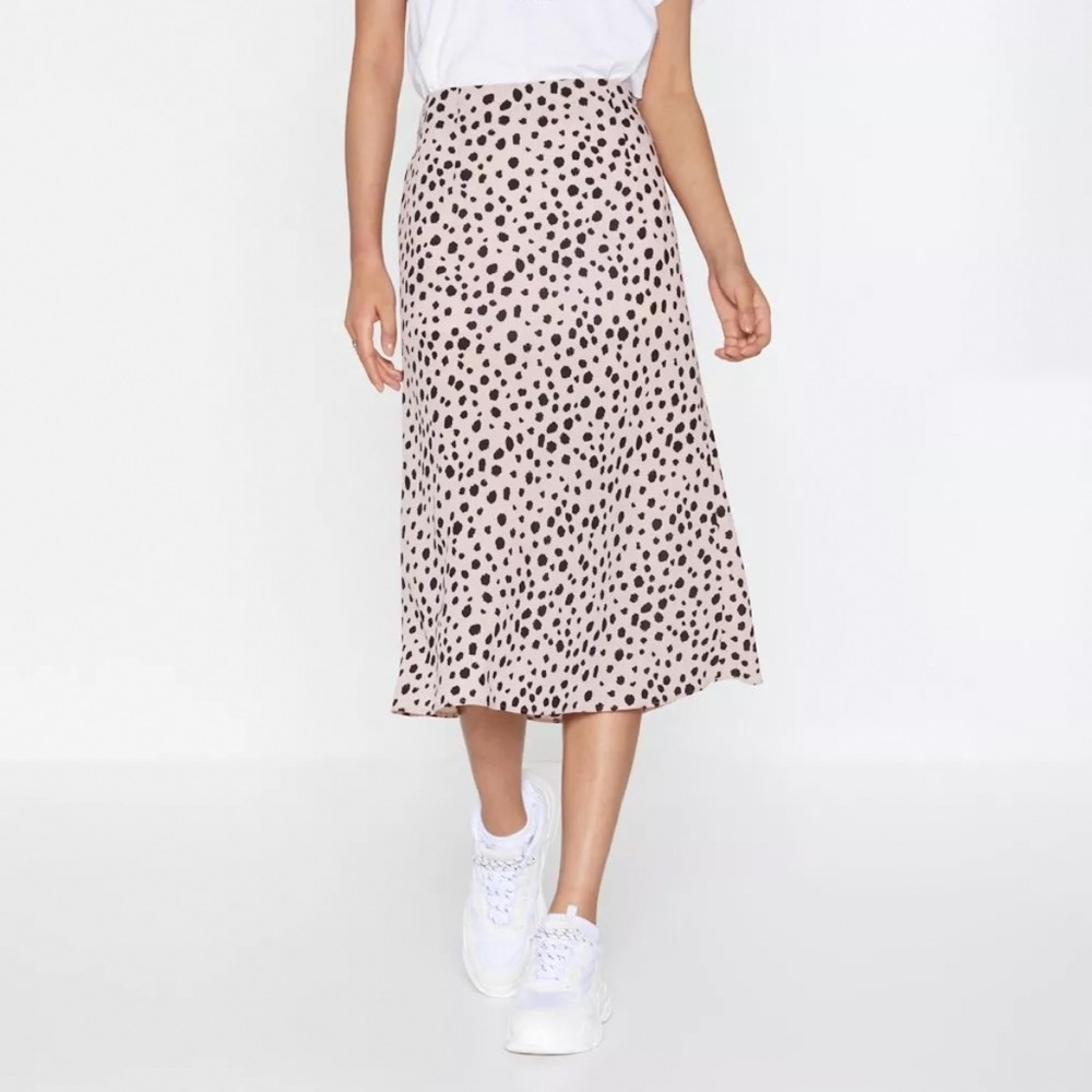 Nasty Gal - Get The Upper Hound Dalmatian Midi Skirt - us 10